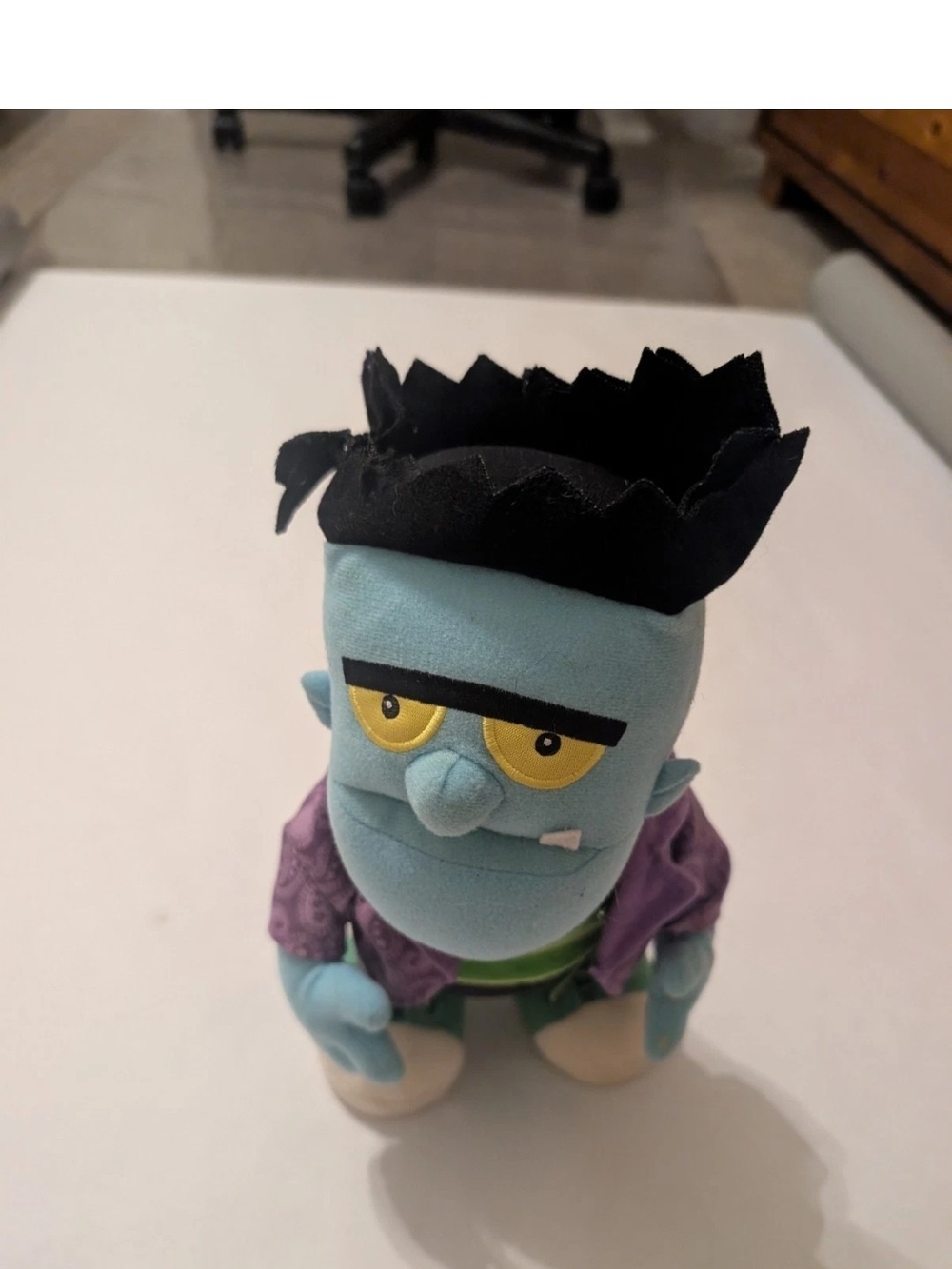 Blue Monster Plush Toy with Purple Jacket - Monster Mash Song And Dance